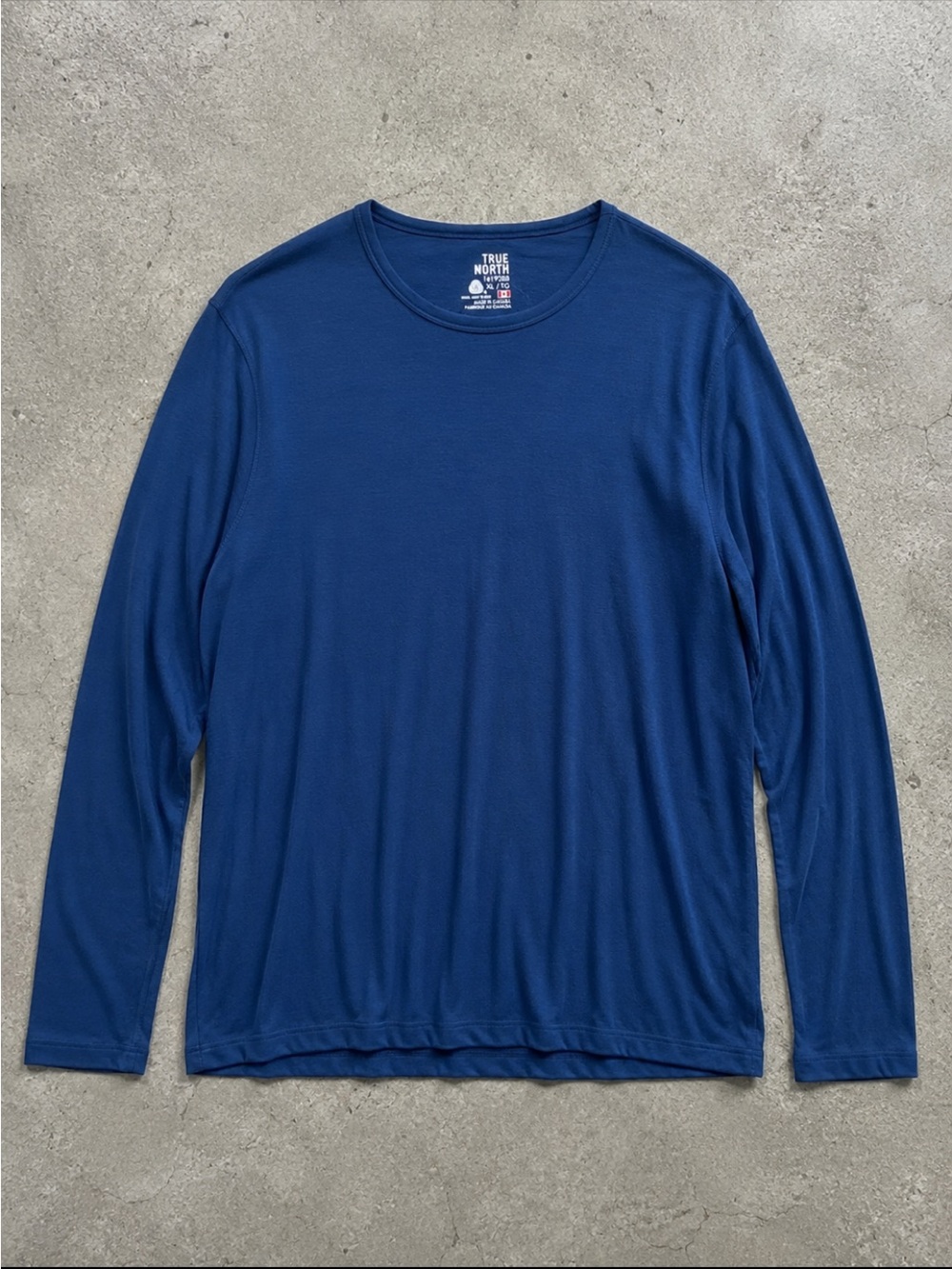 True North Merino Wool Blend Long Sleeve Base Layer Shirt Men XL Blue Gorpcore